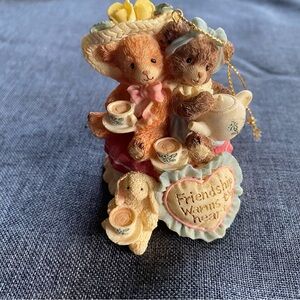 San Francisco Music Box Co Teddy Bear Tea Party Ornament Music Doesn’t Work